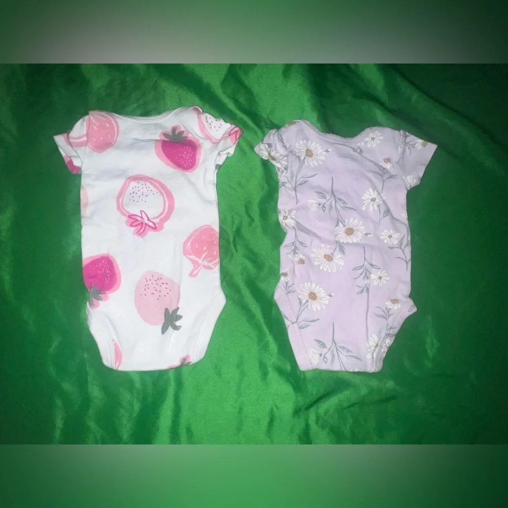 Carter's Strawberry and Floral Bodysuits size Newborn